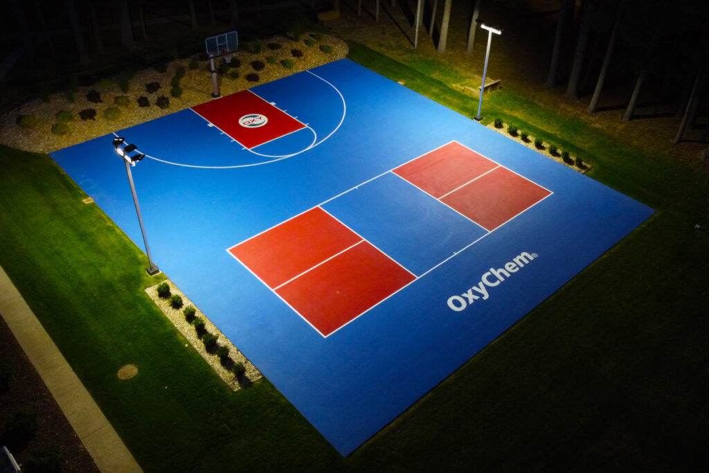 Sport court lit up